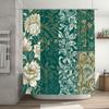 Luxurious Green Floral Printed Shower Curtain Bathroom Decor Waterproof Durable Fabric Various Sizes Available for Your Home Dec