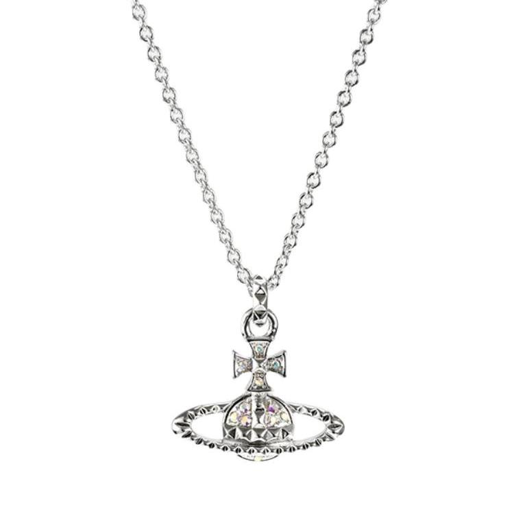 

Vivienne Westwood Solid Color Brand Design Brass Necklace Unisex necklace Silver 630203EG-02W386 Basic Packaging-Dust Bag+Box