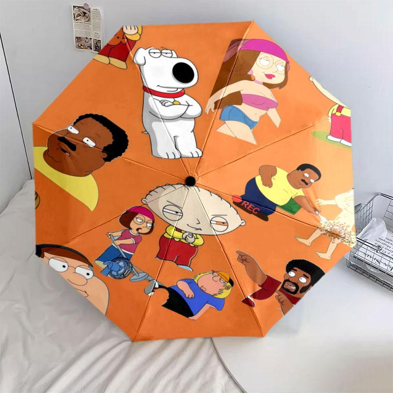 Family Guy Cartoon pattern, automatic folding umbrella, portable and foldable design, 8 ribs, a Christmas or birthday gift.