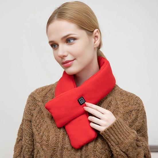 Heated Scarf Waterproof Fabric Fast Heating Electric Heated Scarf Rechargeable 3 Temp Settings Winter Scarf