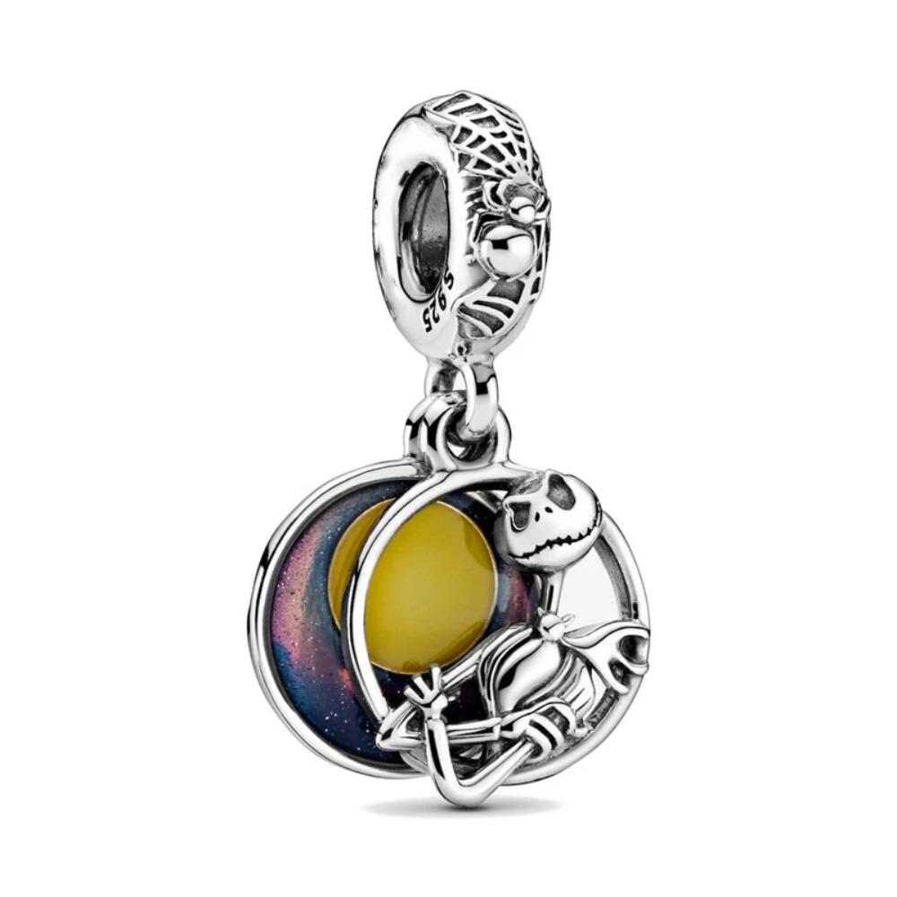 Miniso Disney Christmas Eve Silver 925 Bracelet with Poker Jack Skull Beads Charm for Women Jewelry