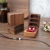 Rings Container Solid Walnut Wood Wedding Ring Storage Organizer Jewelry Box with Velvets Interior for Engagement