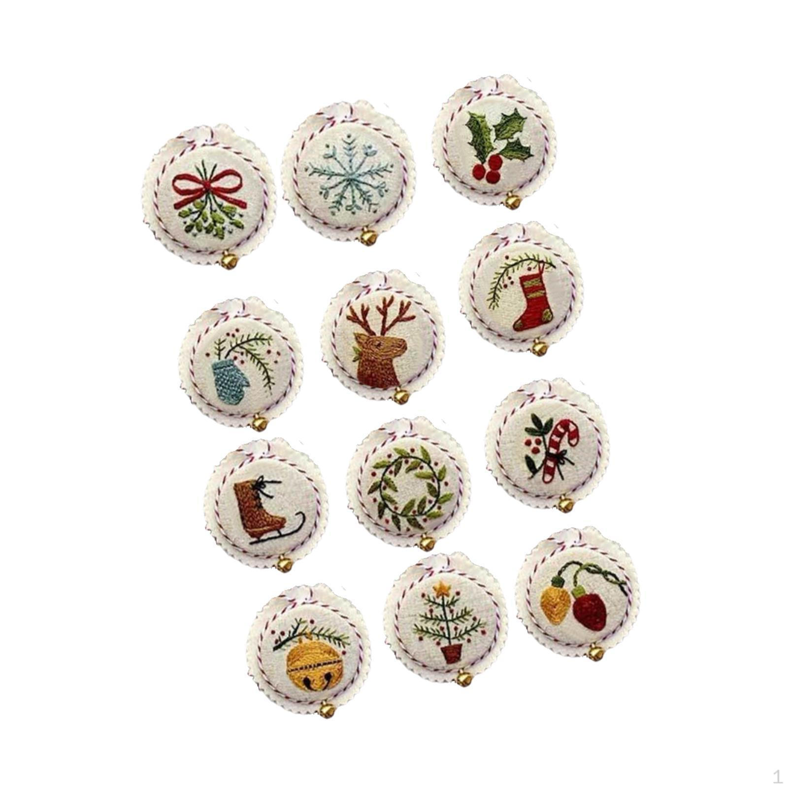 

Набор рождественских украшений с ручной вышивкой, украшение, легкая елка Multicolor