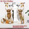 2D FLAT PRINTING 2pcs Curtains (Without Rod) Fall Welcome Highland Cows Popular Creative Curtains Semi-Sheer Curtains Easter