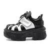 Summer Gothic Punk Rock Platform Boots Leather Metal Motorcycle Tank Shoes for Men Women