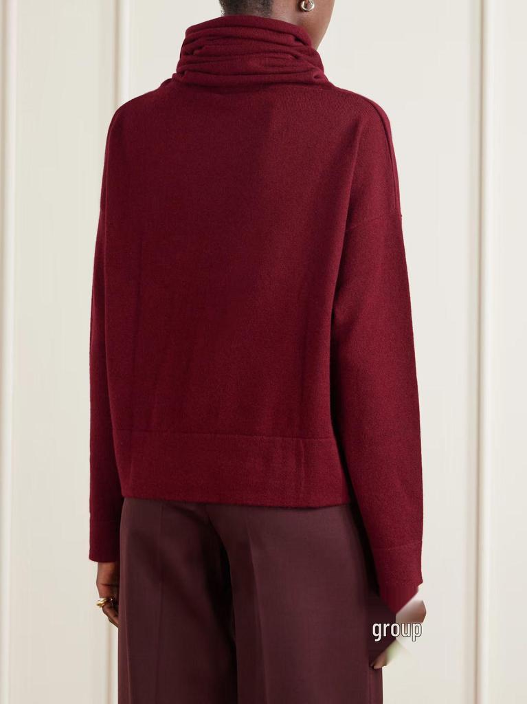 2026 Autumn/Winter Women's Vintage High Neck Drop Shoulder Loose Knit Sweater