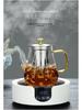Borosilicate Glass Teapot with Stainless Steel Filter - Large Capacity Diamond Design
