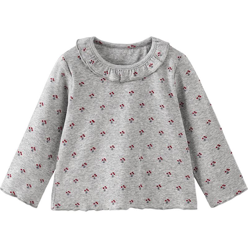 TONGTAI Baby Girls' Ruffle Collar Long Sleeve T-Shirt