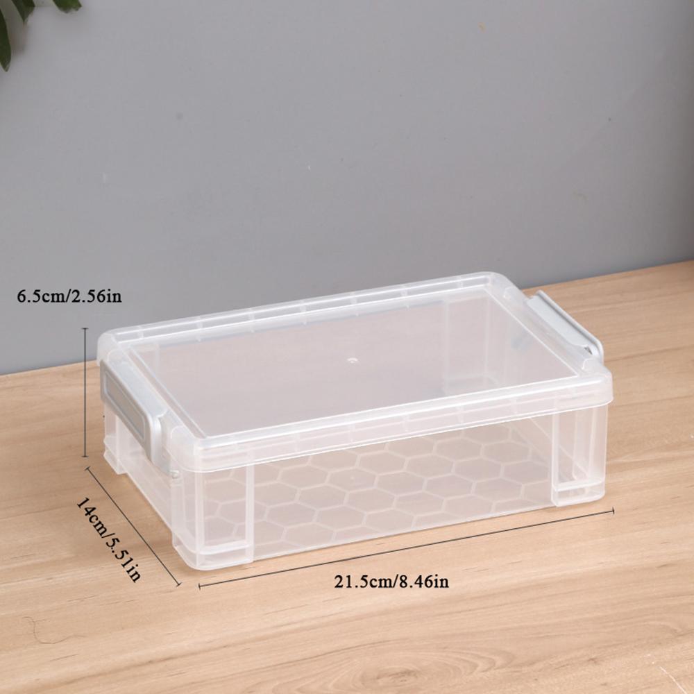 

Stackable Plastic Storage Box Portable Watercolor Drawing Pen Case For Painting Plastic Rectangular Stationery Organizer Box чистий