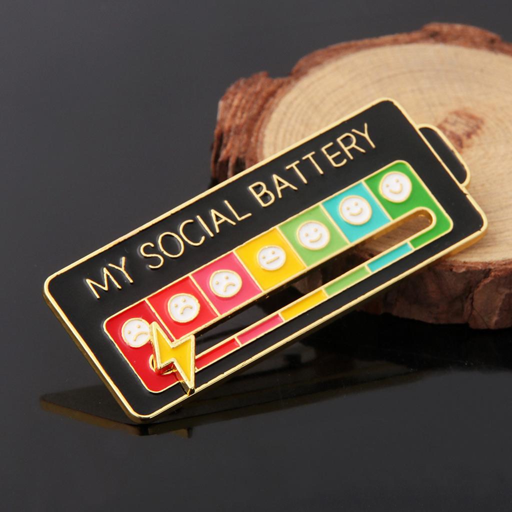 Emotions Enamel Pins Brooches My Social Battery Mood Tracker Metal Brooch Badges Fashion Jewelry Accessorie Gift Trendy Lapel