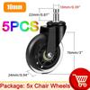 AD 5 PZ Ruote Girevoli Silenziose Universali 50KG Ruota 10mm 11mm Sostituzione Sedie da Ufficio Rotelle Girevoli Ruote a 360 Gradi Ferramenta per Mobili