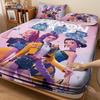 3pcs K-Pop Demon Hunters Print Coreless Bed Sheet Set Multiple Sizes Soft Bed Cover Bedroom Bedding Decoration Machine Washable