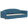 VidaXL Daybed with Trundle and Drawers Blue 80x200 Cm Velvet 3197341