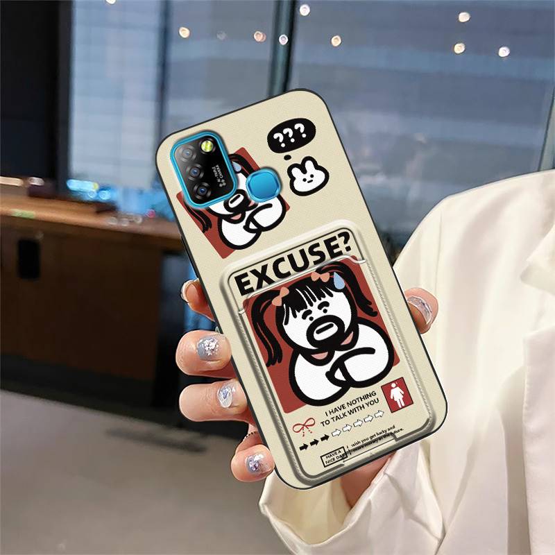 TPU protective Phone Case For infinix X657/Smart5/HOT10 lite Anti-dust Back Cover Cartoon Full wrap Card sleeve Silicone