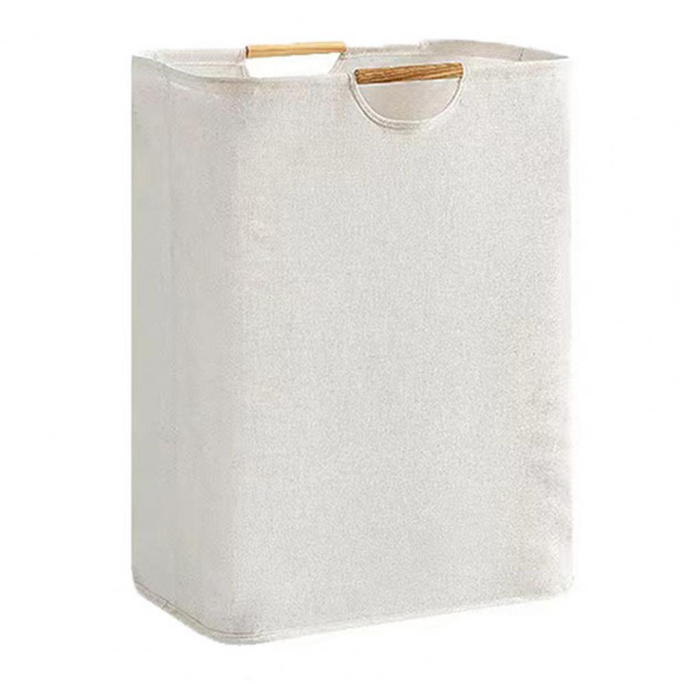 Laundry Basket Medium Size Laundry Hamper Storage Basket With Bamboo Handle Foldable Design Large Capacity Laundry Container