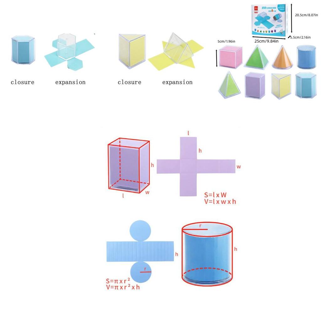 3D Geometrie Mathe Modellbausatz für die Mittelschule Würfel und Quader Entfaltete Darstellungen