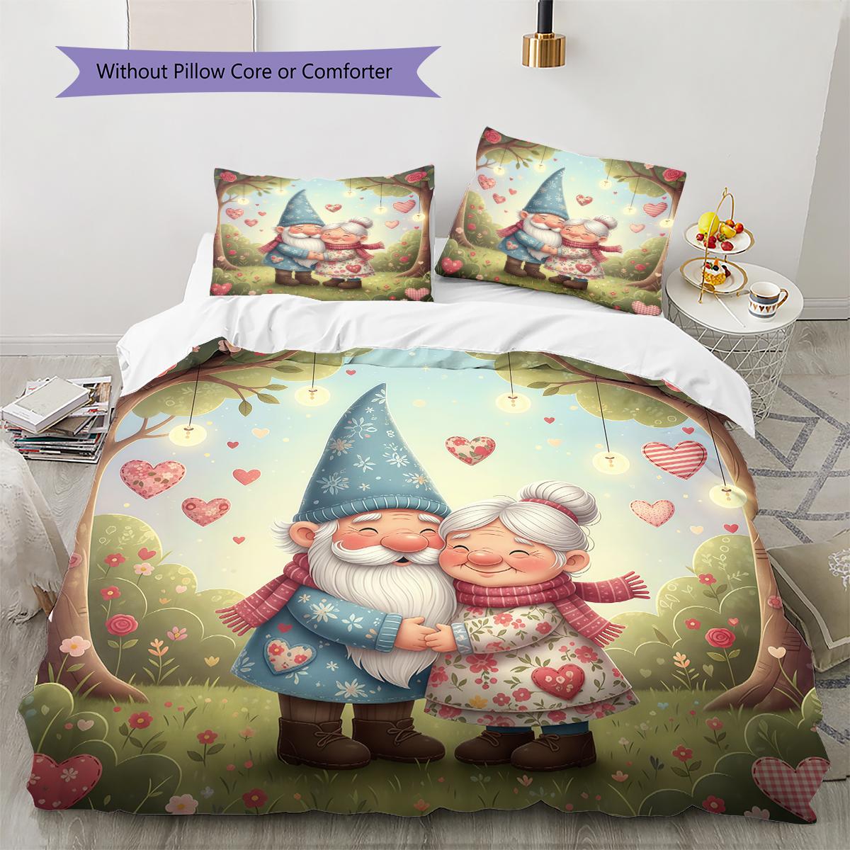 

Valentine s Day Pattern Bedding Quilt Cover Pillowcase Home Decoration Birthday Gift (1 * duvet cover + 2 * pillowcase, without core) 135x200cm
