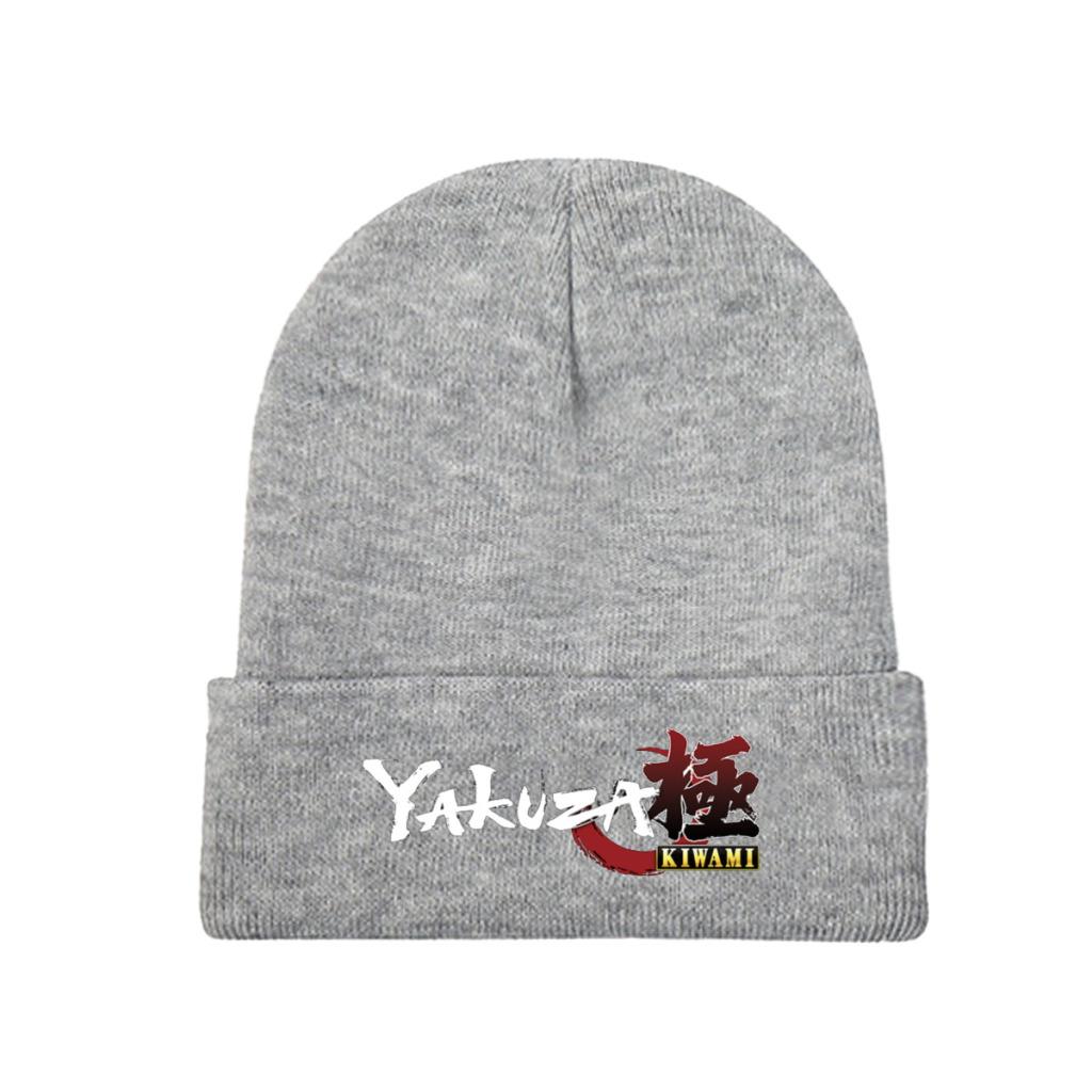 Yakuza Kiwami Örme Kapaklar kadın Unisex Skullies Beanies Kış Şapka Japonya Ejderha Gangster Video Oyunu Hip Hop Kavun Kap