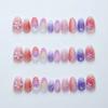 Short almond wearing nail ins wind colorful Epoxy French fake nail Epoxy style