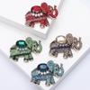 Luxury Rhinestone Elephant Brooches For Women Unisex Enamel Animal Pins Office Party Friend Fashion Gifts Jewelry Accessories