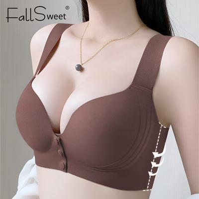 Plus Size Underwear Front Clousre Bra Women Seamless T-shirt Bras Wireless Daily Brassiere Sexy Ladies Lingerie 34BCD-46BCD