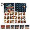 Desktop Holiday Ornaments 24 Days of 3D Highland Cow Christmas Advent Calendar, Cute Farm Party Favors Cattle Countdown Calendar with Mini Figurines