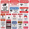 Tin Sign No Trespassing Warning Sign 24 Hour Video Surveillance Metal Board Poster Bar Home Decor Plate Warn Signs Wall Plaques
