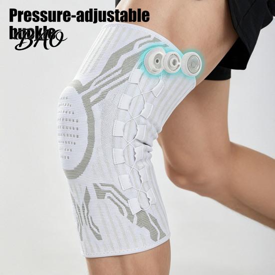 Supportive Knee Gear Adjustable Knob Brace, Support with Patella Pad, Side Stabilizer, Pad Compression Sleeve for Workout Arthritis Meniscus