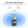 600M USB Network Adapter WIFI Dual Band 2.4/5GHz Free Driver Wireless Network Card Suitable for Windows 10/11, Linux, MAC OS