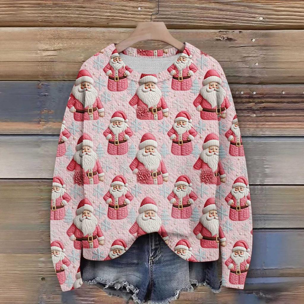 Women'S Christmas Sweater Cute Fun Christmas Sweater Fall And Winter Long Sleeve Knitted Sweater