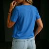 Women Short Sleeve Crew Neck Ruched Casual Loose Fit T Shirt Top for Everyday Wear Comfortable Pullover Blouse