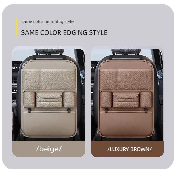 Multi-functional Car Seat Back Organizer High-Capacity Multi-Pocket Backseat Storage Bag Wear-Resistant Anti Kick Mat