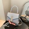 Solid Color Shoulder Bag, Simple Foreign Style Handbag, Female Retro 2025 Summer New Temperament Messenger Small Square Bag