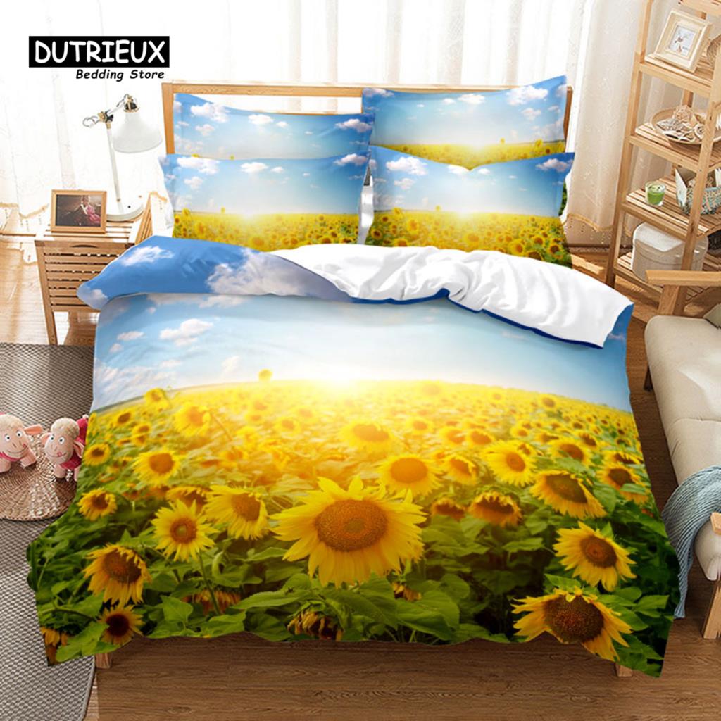 Rose Garden Duvet Cover Set, Fashion Bedding Set, Soft Comfortable Breathable Duvet Cover, For Bedroom Guest Room Decor