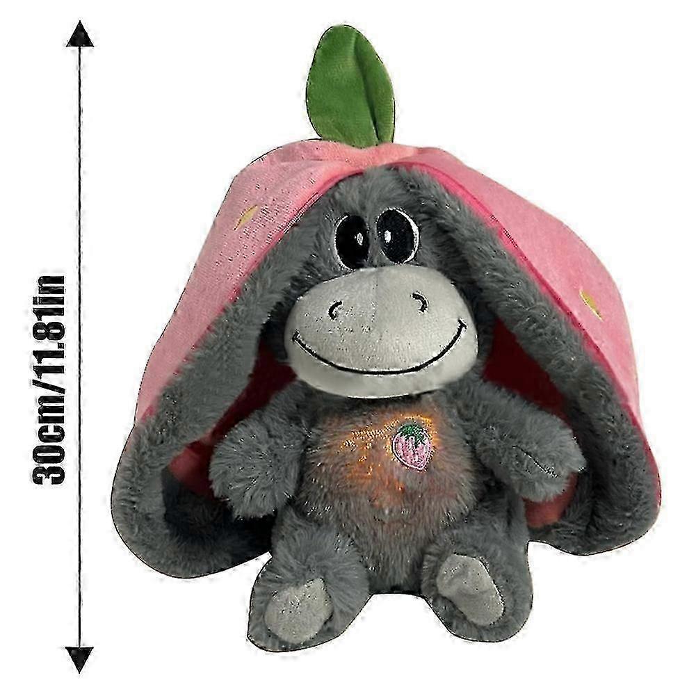 Stress-Relieving Plush Breathing Animal with Music & Light - Ideal Companion for Anxiety & Sleep Aid