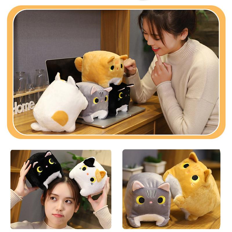 Adorable Cat Shape Plush Doll Soft Stuffed Toy Kids Hugging Pillow Home Sofa Decorative Ornament Birthday Gift
