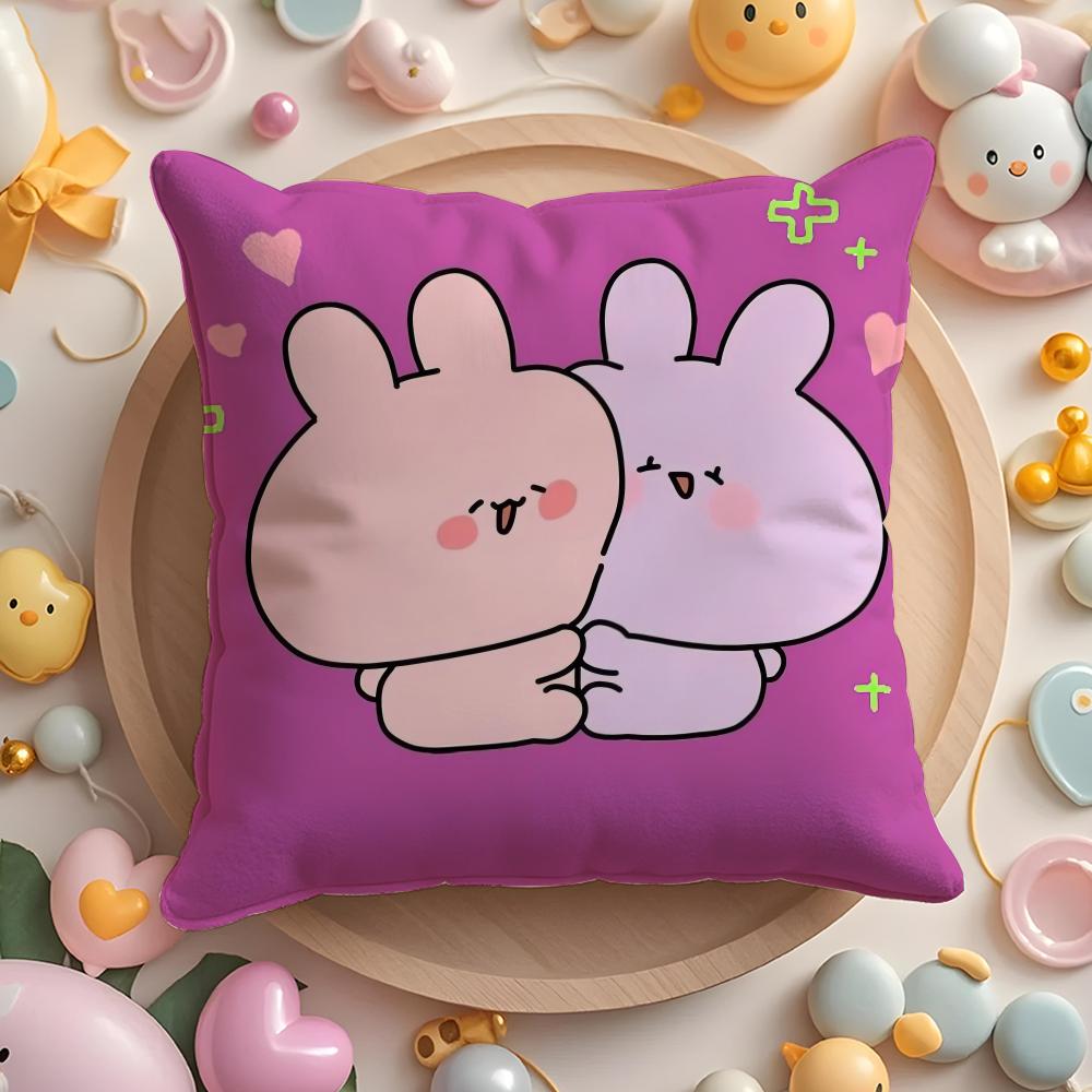 Asleep Cute AAsamimi Pillow Case Soft Plush Fabric DoubleSided Printed Cushion Cover Warm Winter Sofa Pillow Case