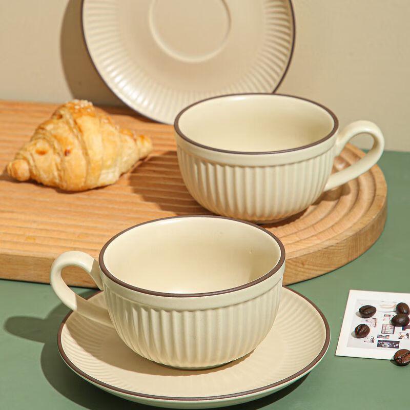 Qianxing Morandi Ceramic Coffee Cup & Saucer Set Set of 5