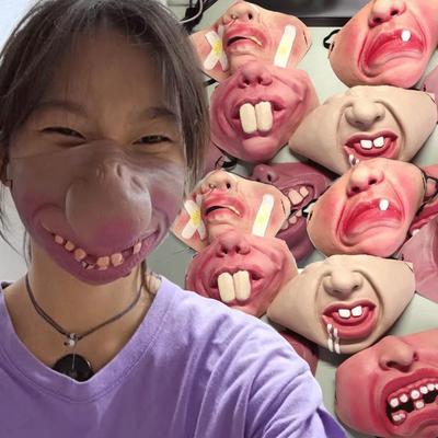 Halvansiktsclownmask rolig mask latex halvansiktsmask dansföreställning utklädnad busmask