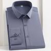 Spring New Fashion Casual Long Sleeve Shirt Men's Bamboo Fiber Non-ironing Solid Color Shirt