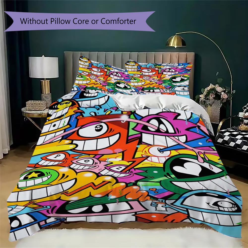 One-eyed Monster Pattern Bedding,Quilt Set Quilt Cover Pillowcase Home Birthday Gift (1*duvet Cover+2*pillowcase,without core)ZSJT0917334