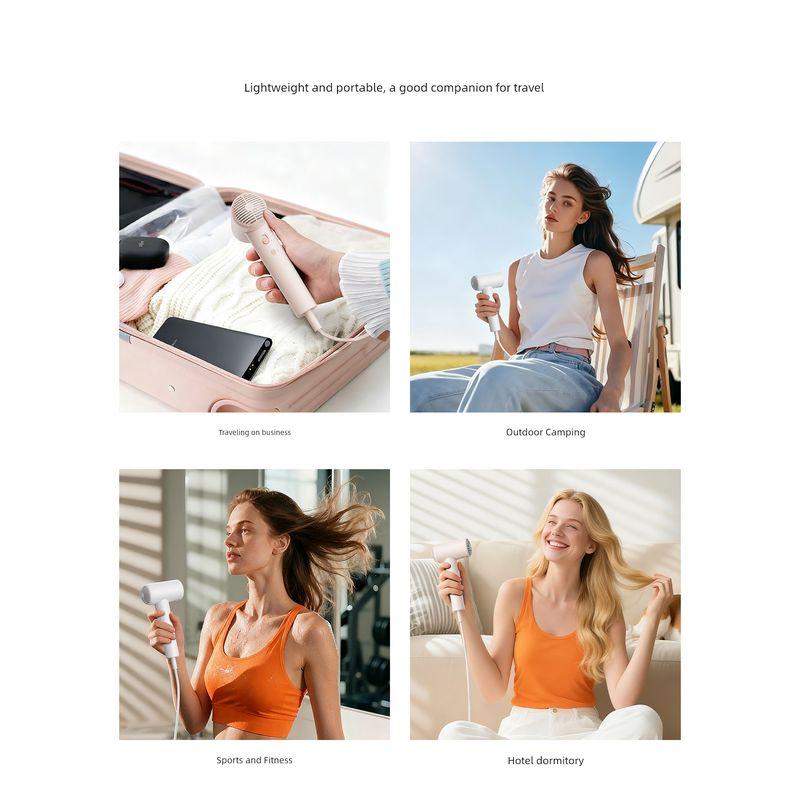 Vgo High-Speed Mini Hair Dryer Portable for Business Trips and Travel, Negative Ion Student Compact Mini Hair Dryer