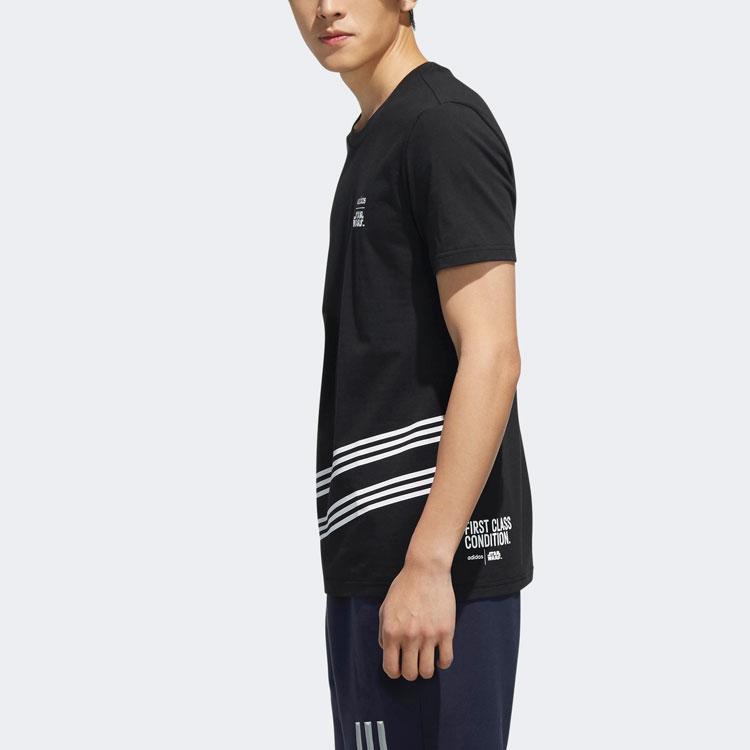 Adidas Round Neck Logo Short Sleeve T-Shirt Men Tops Black DW8168