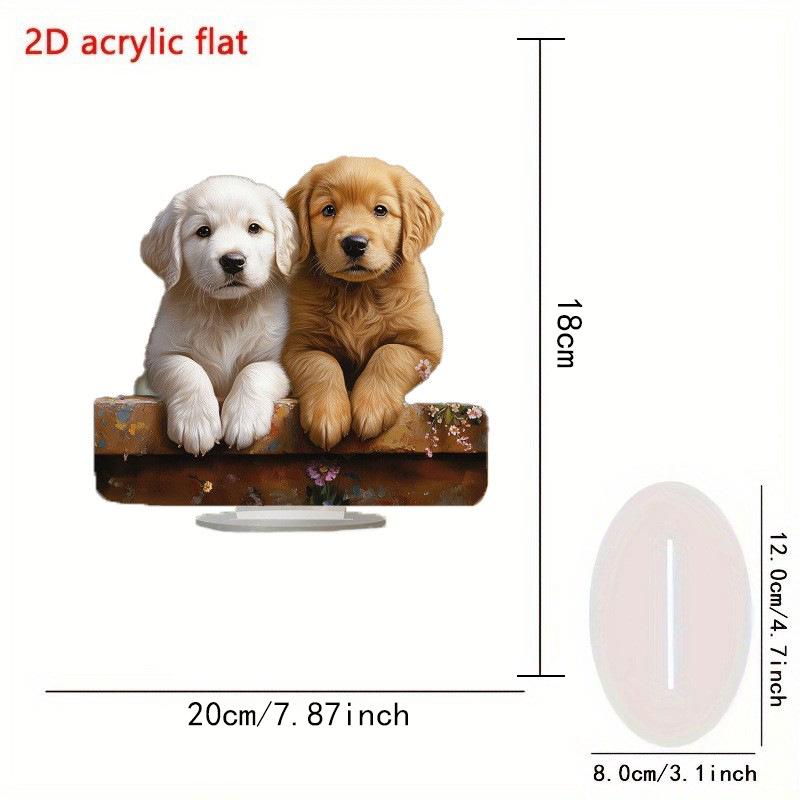 Charming Waterproof Golden Retriever Puppy Alec Desktop Ornament