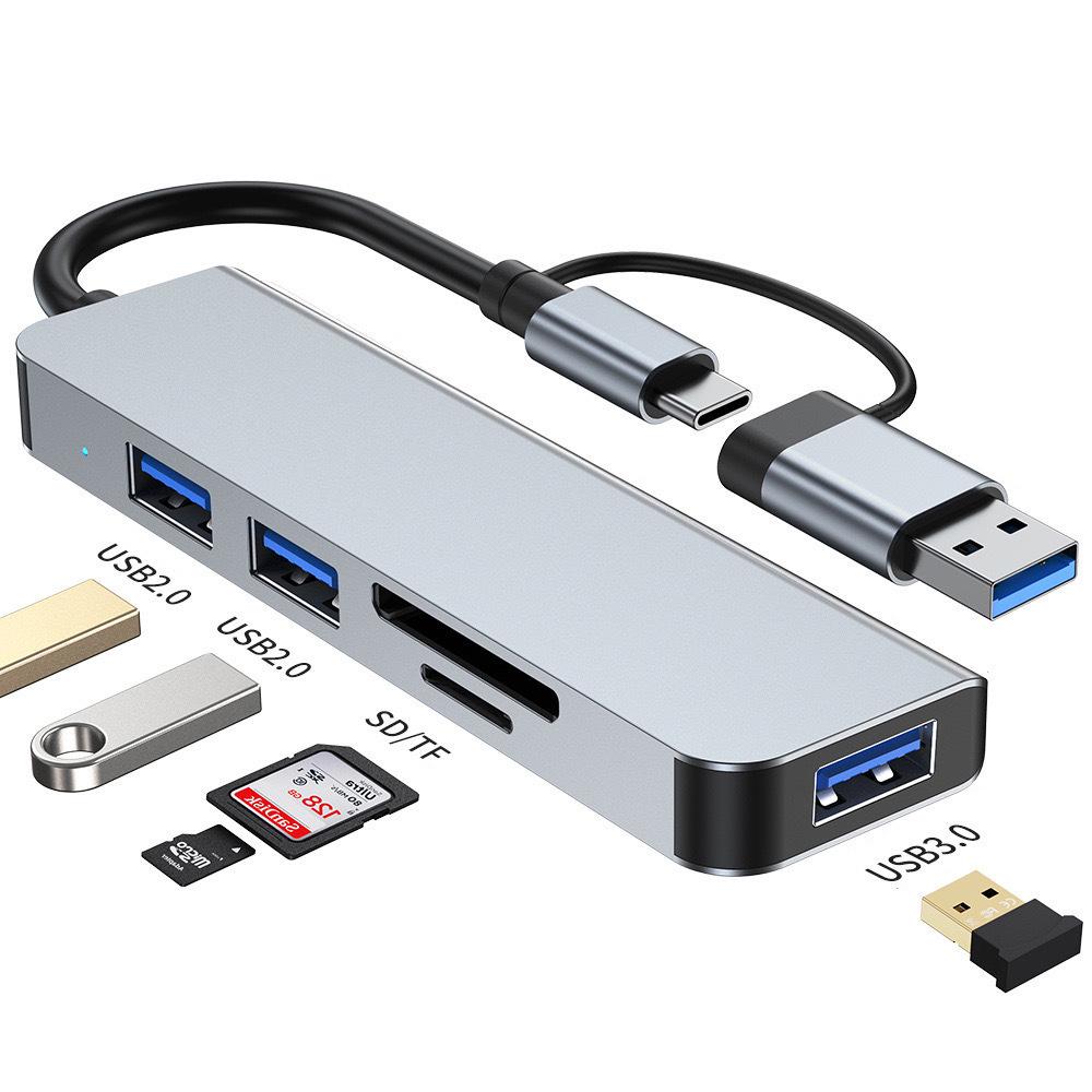 Dual-Head 7-in-1 USB-C Hub with USB3.0 Multifunction Splitter