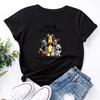 Dogs Make Me Happy Cotton T-Shirt Short Sleeve Round Neck Women 2d Print Tops