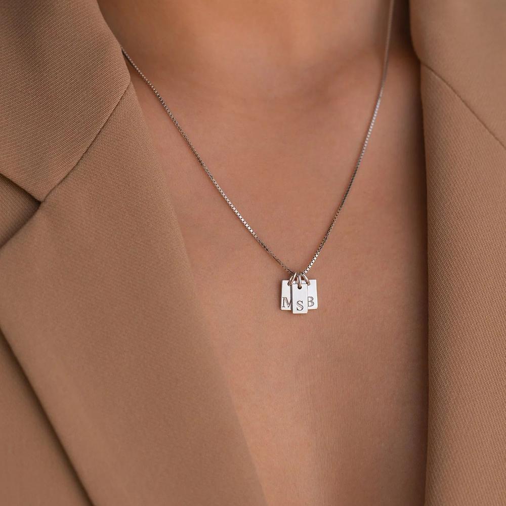EManco Initial Letter Necklace Stainless Steel Engraved Alphabet Charm Pendant Accessories Women's Jewelry
