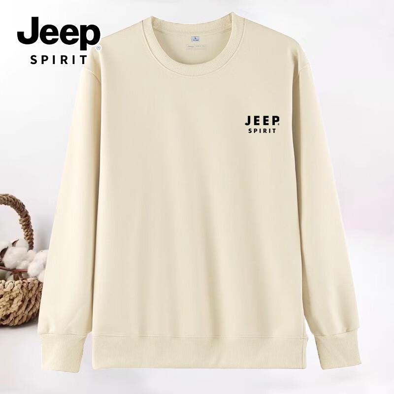 JEEP SPIRIT Men's Heavy Cotton Blend Long Sleeve Crew Neck T-Shirt