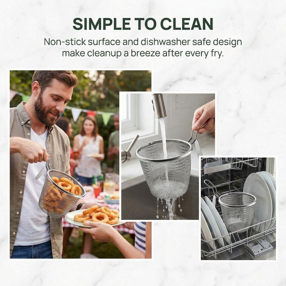 Jemný síťovaný koš na smažení Kulaté sítko na potraviny Koš na těstoviny Cedník na potraviny Hranolky