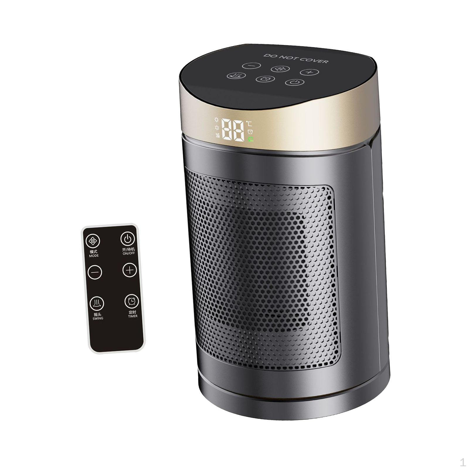 

Space Heater 90° Oscillating 1500W Room Small for Bedroom Home Indoor золотий